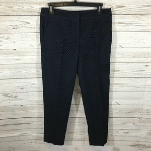 Talbots Navy Blue Eyelet Capris 4p